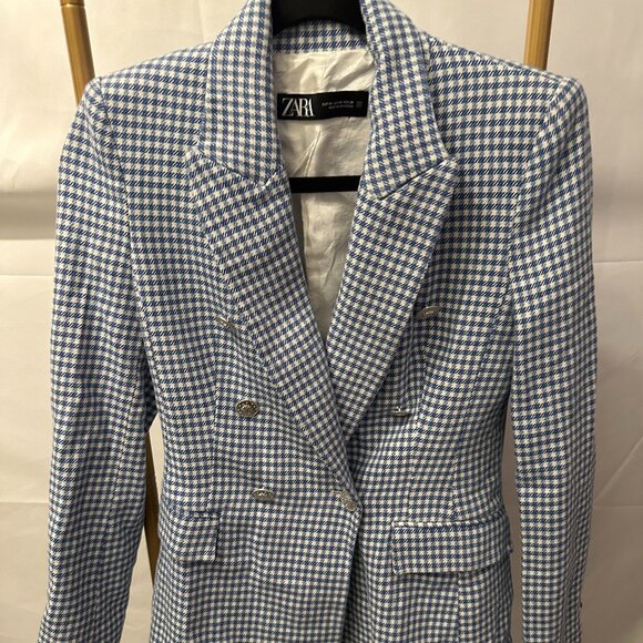 Zara Jackets & Blazers - ZARA Houndstooth Double-Breasted Blazer | Worn by Princess Kate 👑 Size XS